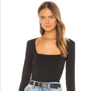 Meshki Ribbed Square Neck Bodysuit